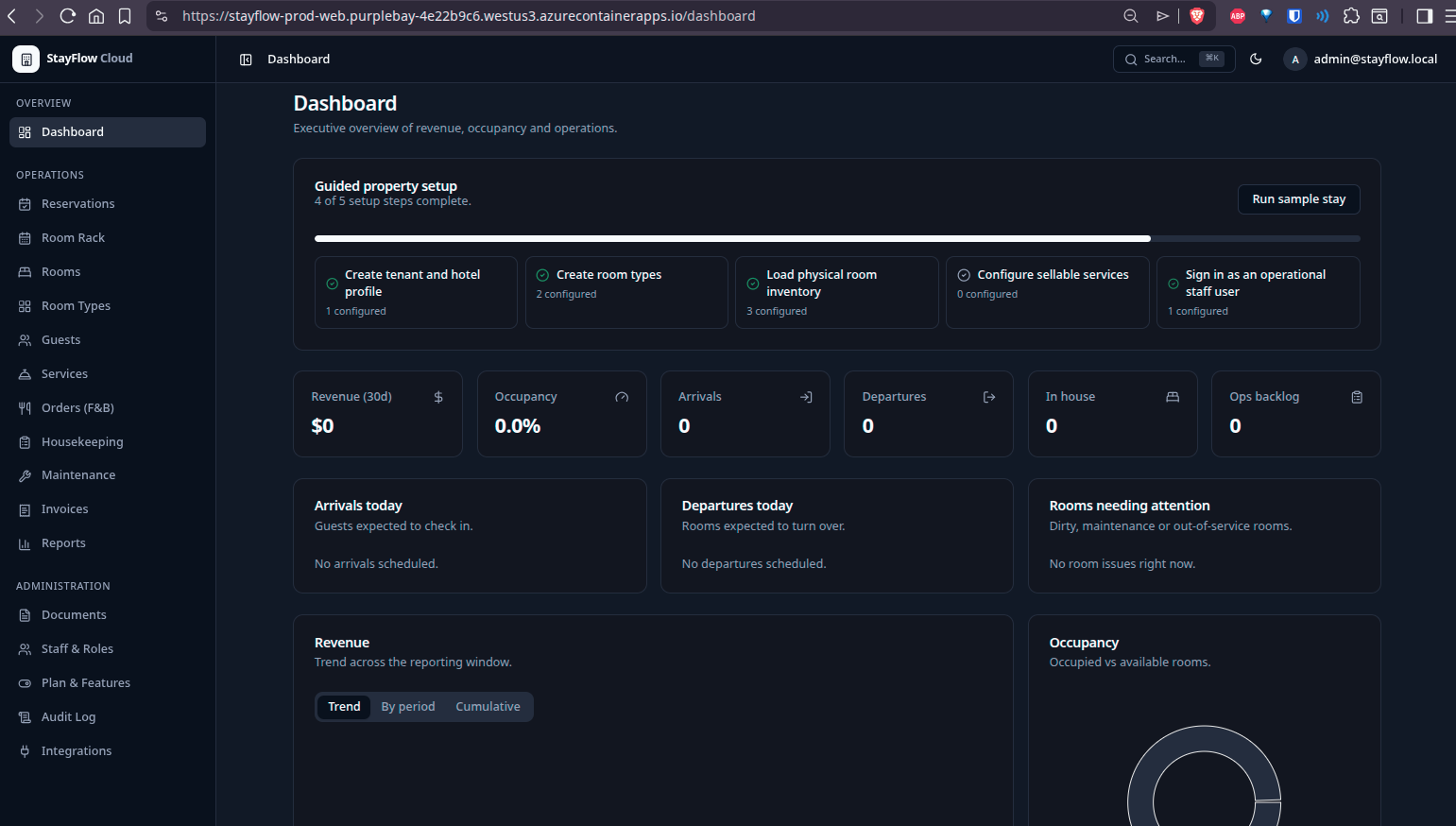 StayFlow Cloud — Multi-Tenant Hotel SaaS